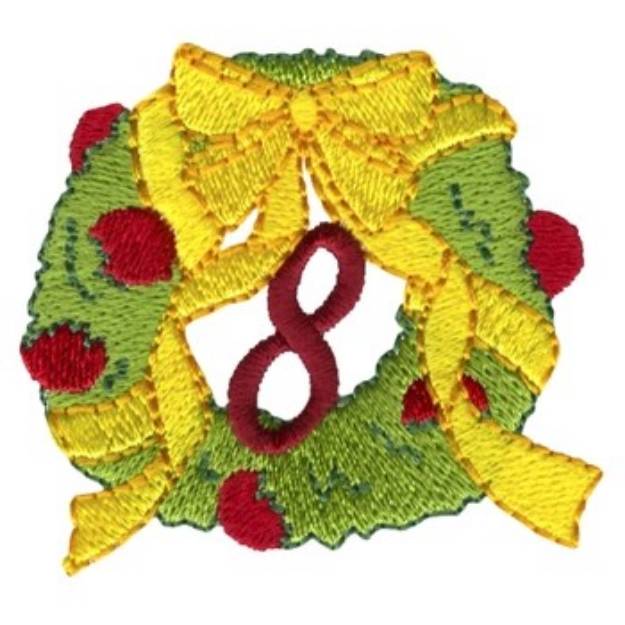 Picture of Christmas Wreath - 8 Machine Embroidery Design