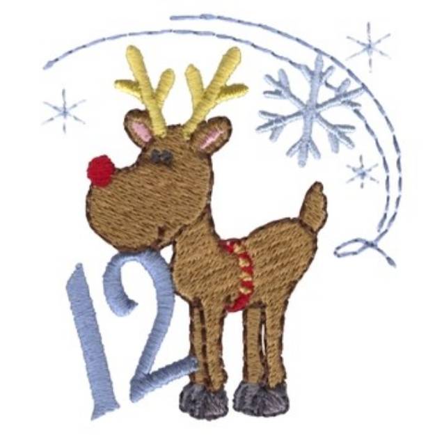 Picture of Christmas Reindeer 12 Machine Embroidery Design