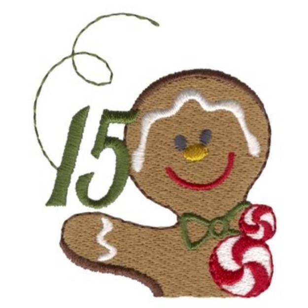 Picture of Gingerbread Man 15 Machine Embroidery Design