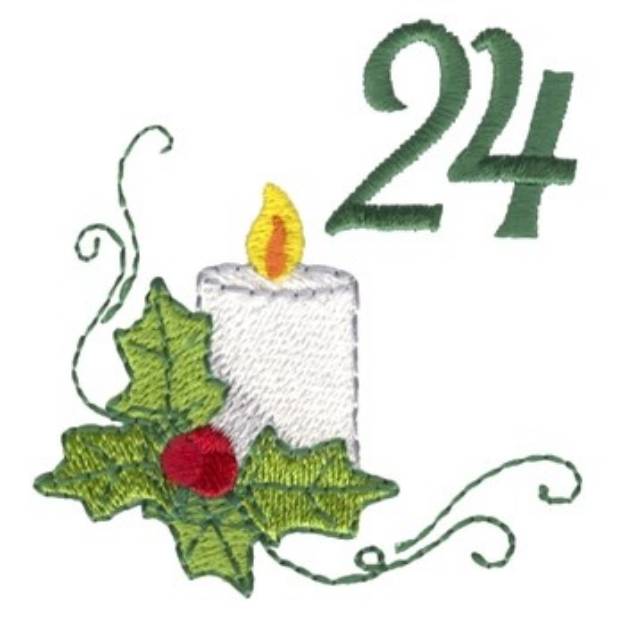 Picture of Christmas Candle 24 Machine Embroidery Design