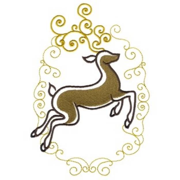 Picture of Reindeer Swirl Machine Embroidery Design