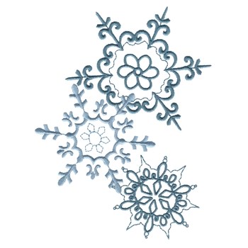Crystal Snowflakes Machine Embroidery Design