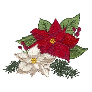 Bright Poinsettias Machine Embroidery Design