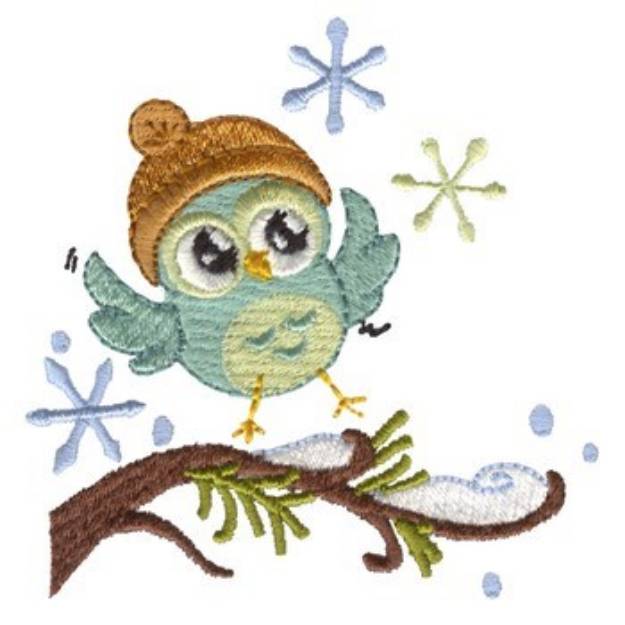 Picture of Cute Winter Owls Machine Embroidery Design