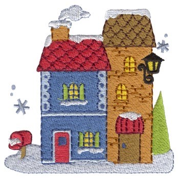 Cozy Winter House Machine Embroidery Design