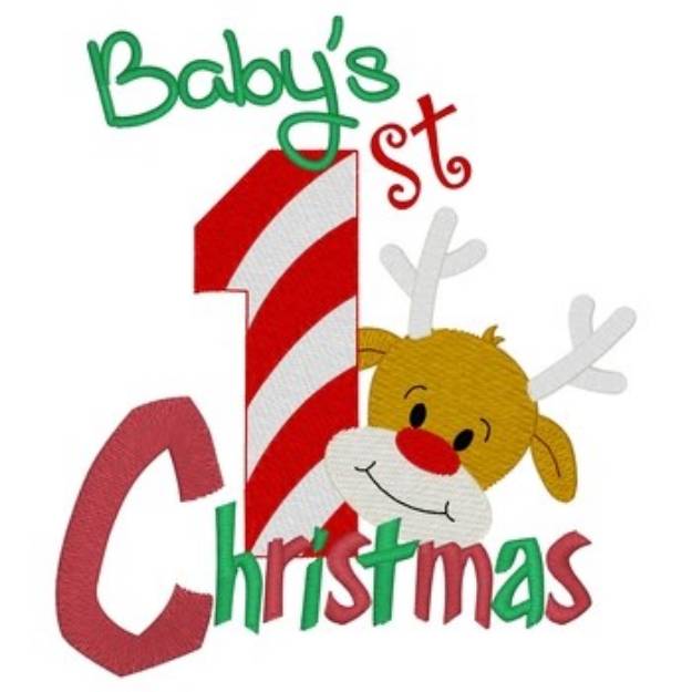 Picture of Baby 1st Christmas Machine Embroidery Design