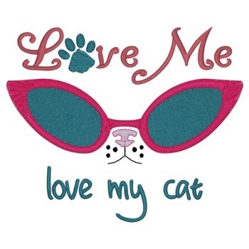 Love Me Love My Cat Machine Embroidery Design