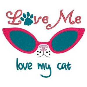 Picture of Love Me Love My Cat Machine Embroidery Design