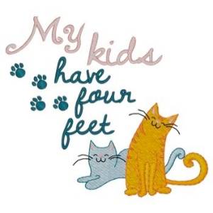 Picture of My Kids are Cats Machine Embroidery Design