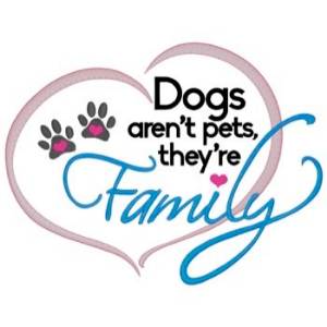 Picture of Dogs Are Family Machine Embroidery Design