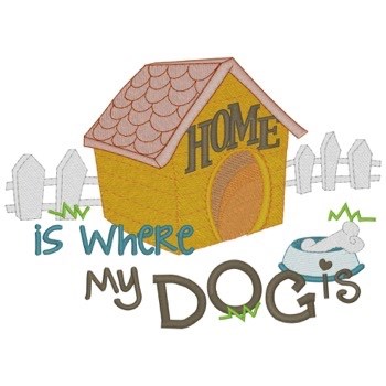 Dog House Machine Embroidery Design