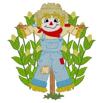 Scarecrow In Corn Machine Embroidery Design