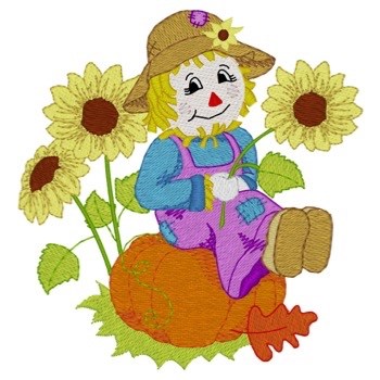Scarecrow & Sunflowers Machine Embroidery Design