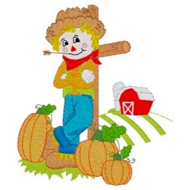 Picture of Scarecrow Barn Scene Machine Embroidery Design