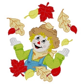 Scarecrow Fall Wreath Machine Embroidery Design