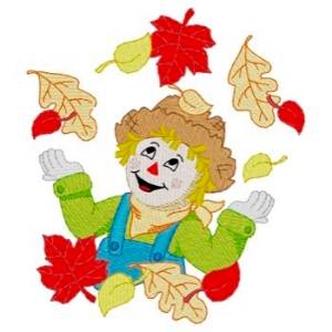 Picture of Scarecrow Fall Wreath Machine Embroidery Design