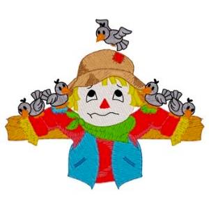 Picture of Scarecrow Covered In Crows Machine Embroidery Design