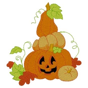 Pumpkin Pile Machine Embroidery Design