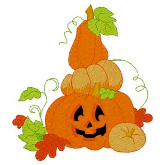 Picture of Pumpkin Pile Machine Embroidery Design