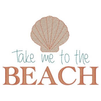 Take Me To The Beach Machine Embroidery Design