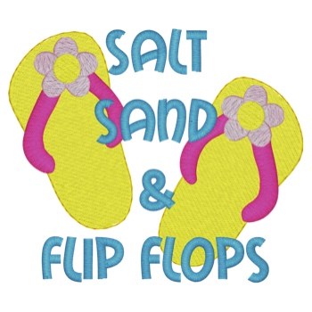 Salt, Sand, & Flip Flops Machine Embroidery Design