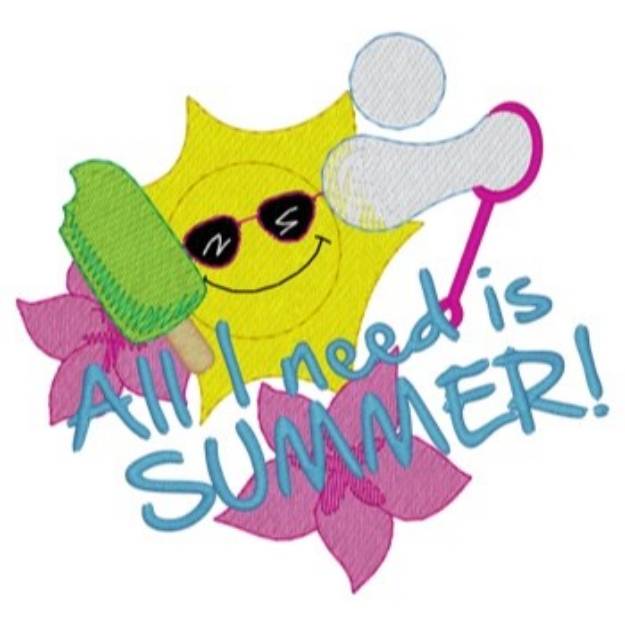 Picture of I Need Summer Machine Embroidery Design