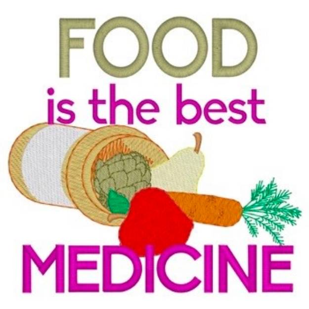 Picture of Food Is The Best Medicine Machine Embroidery Design