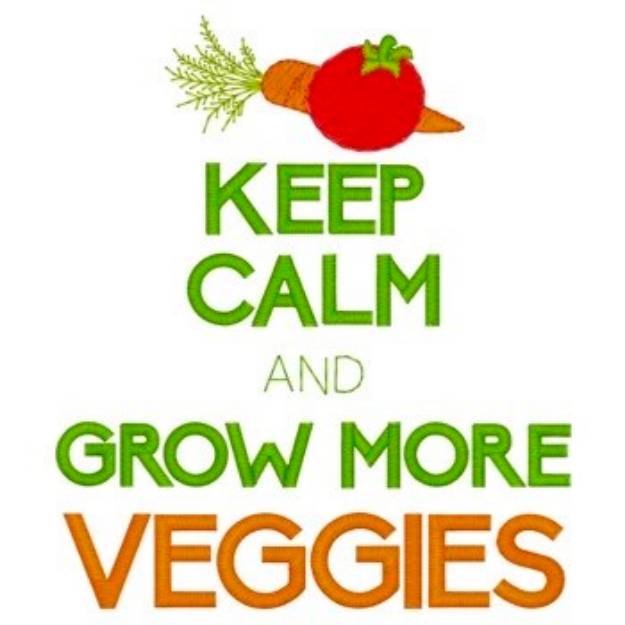 Picture of Keep Calm & Grow Veggies Machine Embroidery Design