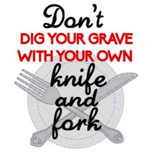 Picture of Knife And Fork Machine Embroidery Design