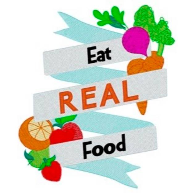 Picture of Eat Real Food Machine Embroidery Design
