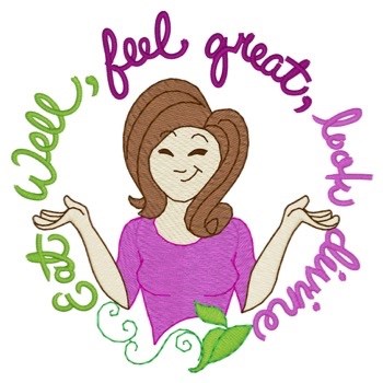 Eat Well Feel Great Machine Embroidery Design