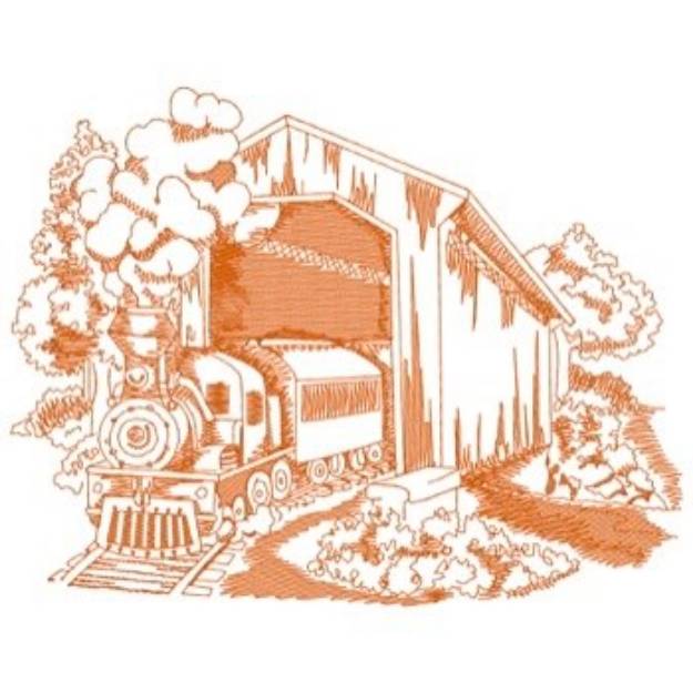 Picture of Covered Railway Bridge Machine Embroidery Design