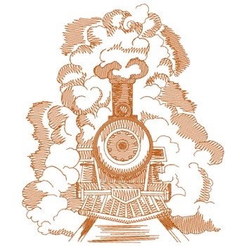 Train In Steam Machine Embroidery Design
