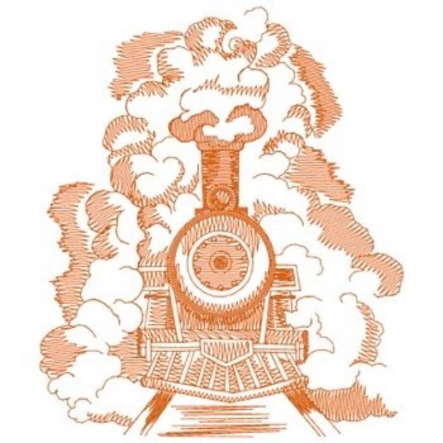 Picture of Train In Steam Machine Embroidery Design