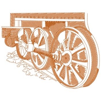Train Wheels Machine Embroidery Design