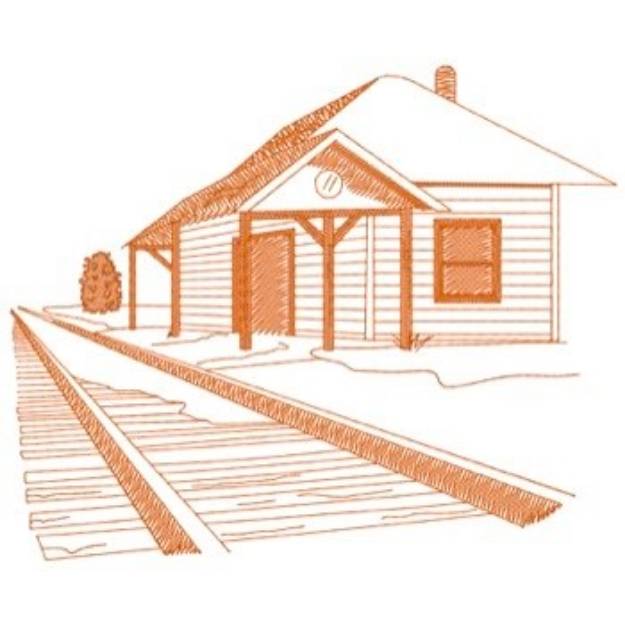 Picture of Old Train Depot Machine Embroidery Design