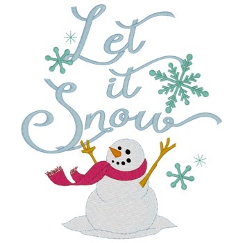 Let It Snow Snowman Machine Embroidery Design