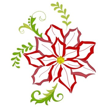 Christmas Poinsettia Machine Embroidery Design