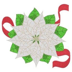 Picture of Christmas White Poinsettias Machine Embroidery Design