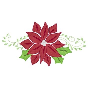 Christmas Poinsettias Machine Embroidery Design