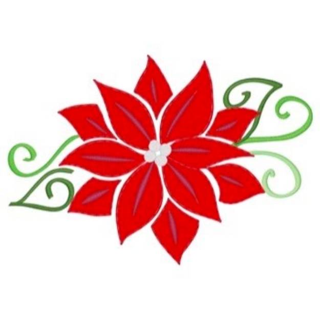 Picture of Christmas Poinsettias Machine Embroidery Design