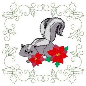 Picture of Skunk Quilt Square Machine Embroidery Design
