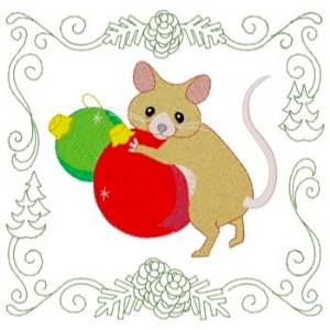 Picture of Fieldmouse Quilt Square Machine Embroidery Design