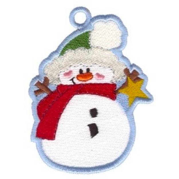 Picture of Snowman Ornament Machine Embroidery Design
