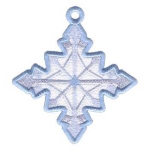Picture of Snowflake Diamond Ornament Machine Embroidery Design