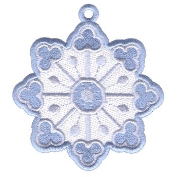 Snowflake Circle Ornament Machine Embroidery Design