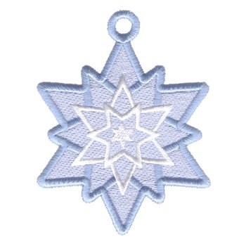 Snowflake Star Ornament Machine Embroidery Design