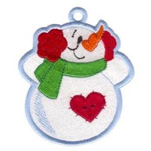 Picture of Snowman Ornament Machine Embroidery Design