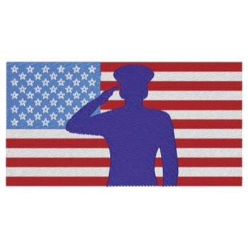 USA Flag Salute Machine Embroidery Design