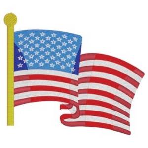 Picture of Flag On Pole Machine Embroidery Design